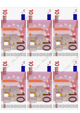 Wydruk masa cukrowa na tort BANKNOTY 10 EURO