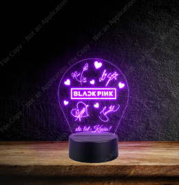 LAMPKA NOCNA LED 3D Zespół BlackPink NAPIS IMIE PREZENT