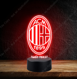 LAMPKA NOCNA LED 3D Piłka Nożna AC Milan NAPIS IMIE PREZENT