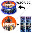 Duży zestaw na tort OPŁATEK FORTNITE + 2 OBWODY