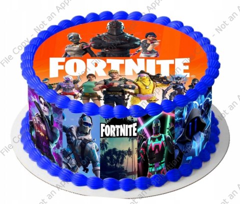 Duży zestaw na tort OPŁATEK FORTNITE + 2 OBWODY