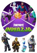 Duży zestaw na tort OPŁATEK FORTNITE + POSTACIE