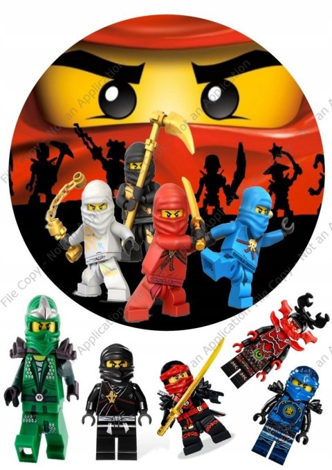 Duży zestaw na tort OPŁATEK NINJAGO + POSTACIE