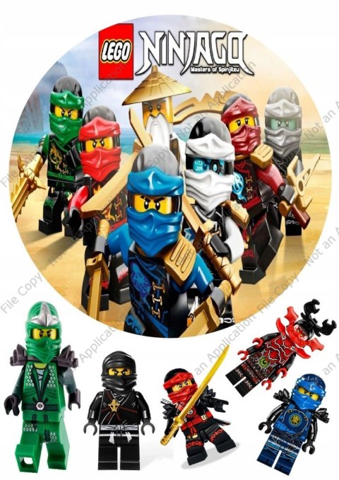 Duży zestaw na tort OPŁATEK NINJAGO + POSTACIE