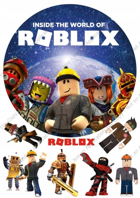 Duży zestaw na tort OPŁATEK ROBLOX + POSTACIE