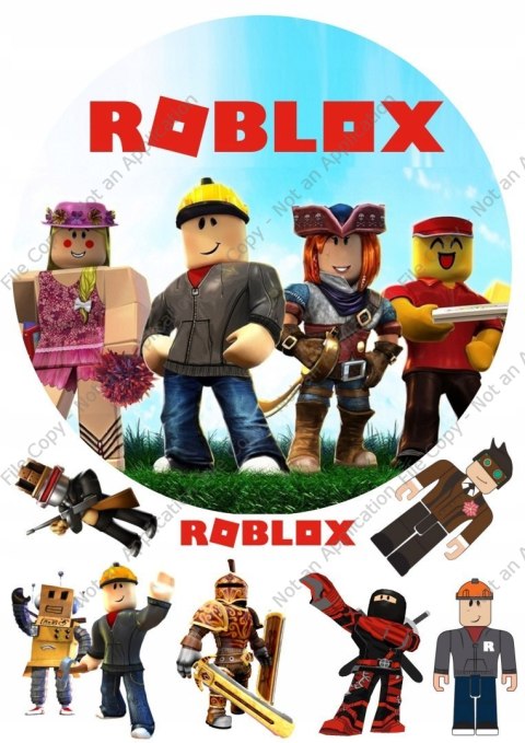 Duży zestaw na tort OPŁATEK ROBLOX + POSTACIE