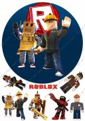 Duży zestaw na tort OPŁATEK ROBLOX + POSTACIE