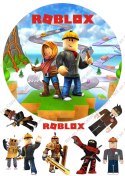 Duży zestaw na tort OPŁATEK ROBLOX + POSTACIE