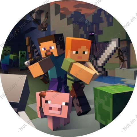 Opłatek na tort MINECRAFT Okrągły