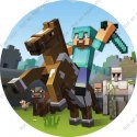 Opłatek na tort MINECRAFT Okrągły