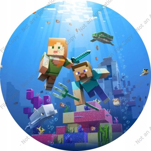 Opłatek na tort MINECRAFT Okrągły