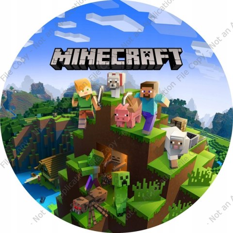 Opłatek na tort MINECRAFT Okrągły