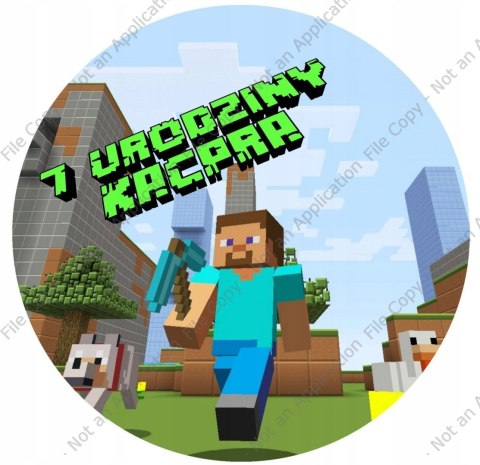 Opłatek na tort MINECRAFT Okrągły