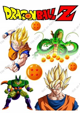 Wydruk MASA CUKROWA na tort Dragon Ball Z zestaw