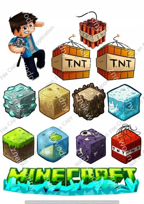 Wydruk MASA CUKROWA na tort MINECRAFT super jakość