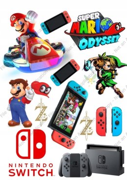 Wydruk MASA CUKROWA na tort NINTENDO duży zestaw