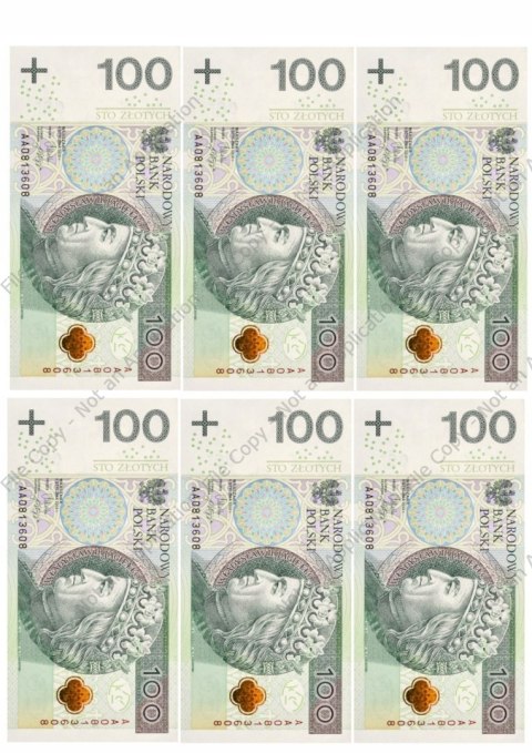 Wydruk OPŁATEK na tort BANKNOTY 100 ZŁ zestaw