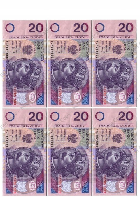 Wydruk OPŁATEK na tort BANKNOTY 20 ZŁ