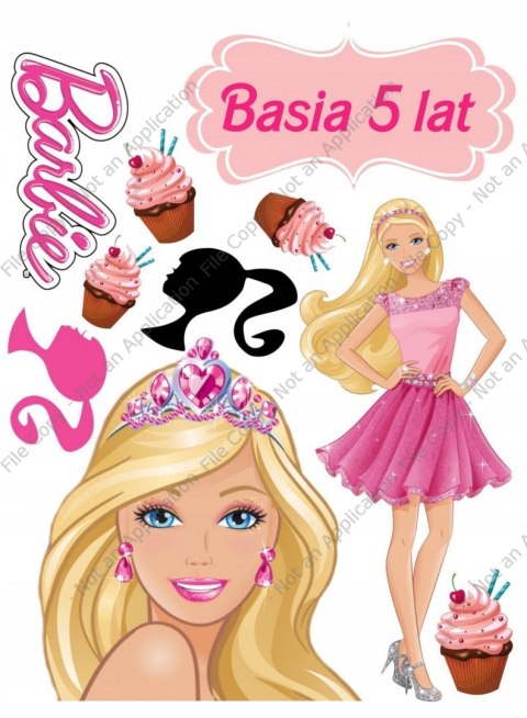 Wydruk OPŁATEK na tort BARBIE imię/wiek