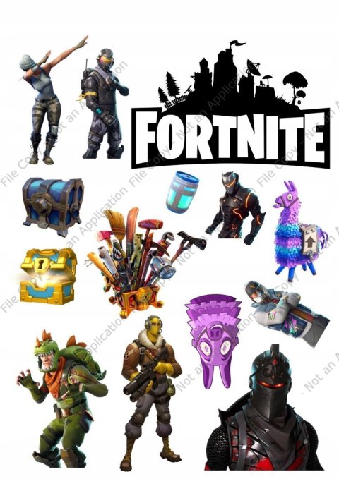 Wydruk OPŁATEK na tort FORTNITE zestaw HIT