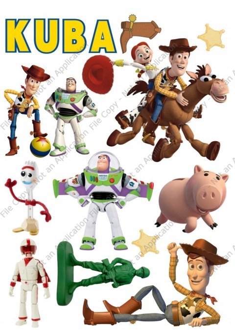 Wydruk OPŁATEK na tort zestaw TOY STORY imię