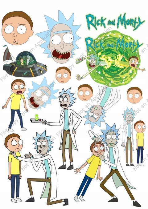 Wydruk OPŁATEK tort RICK AND MORTY zestaw