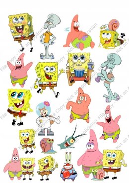 Wydruk masa cukrowa SpongeBob zestaw