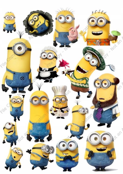 Wydruk masa cukrowa na tort MINIONKI zestaw