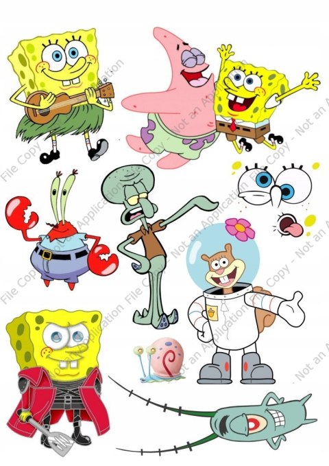 Wydruk masa cukrowa na tort SPONGEBOB zestaw