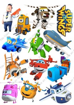 Wydruk masa cukrowa na tort SUPER WINGS zestaw