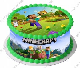 Zestaw na tort OPŁATEK MINECRAFT + 2 OBWODY HIT!!