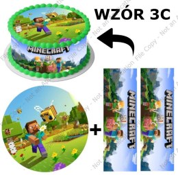 Zestaw na tort OPŁATEK MINECRAFT + 2 OBWODY HIT!!