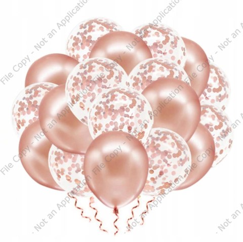 Balony Rose Gold Chrom+Konfetti URODZINY 20 szt. Balony Rose Gold Chrom+Konfetti URODZINY 20 szt.