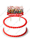 DREWNIANY Topper Wysoka Jakość ROBLOX Imie + Wiek