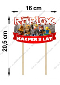 DREWNIANY Topper Wysoka Jakość ROBLOX Imie + Wiek