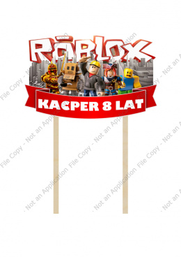 DREWNIANY Topper Wysoka Jakość ROBLOX Imie + Wiek