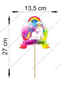 Duży Topper DWUSTRONNY Unicorn Imie + Wiek