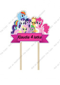 DREWNIANY Topper My Little Pony Imie + Wiek