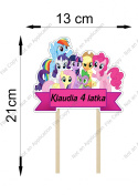 DREWNIANY Topper My Little Pony Imie + Wiek