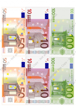 Wydruk OPŁATEK na tort BANKNOTY EURO MIX
