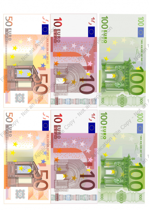 Wydruk Opłatek na tort Banknoty EURO MIX