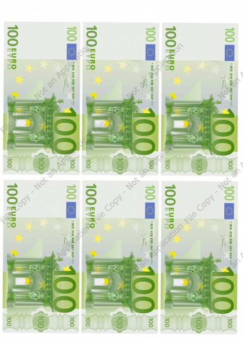 Wydruk OPŁATEK na tort BANKNOTY 100 EURO