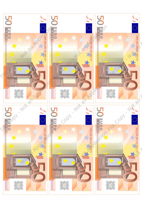 Wydruk OPŁATEK na tort BANKNOTY 50 EURO