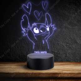 LAMPKA NOCNA LED 3D Dla Dzieci Bajka Lilo i Stich NAPIS IMIE PREZENT