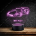 LAMPKA NOCNA LED 3D FERRARI F40 + NAPIS IMIE PREZENT