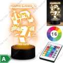 LAMPKA NOCNA LED 3D GRA Minecraft NAPIS IMIE PREZENT