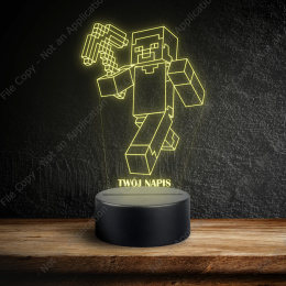 LAMPKA NOCNA LED 3D GRA Minecraft NAPIS IMIE PREZENT