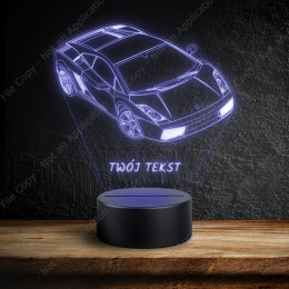 LAMPKA NOCNA LED 3D LAMBORGHINI GALLARDO + NAPIS IMIE PREZENT