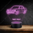 LAMPKA NOCNA LED 3D MERCEDES W124 + NAPIS IMIE PREZENT