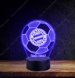 LAMPKA NOCNA LED 3D Piłka Nożna Bayern Monachium NAPIS IMIE PREZENT